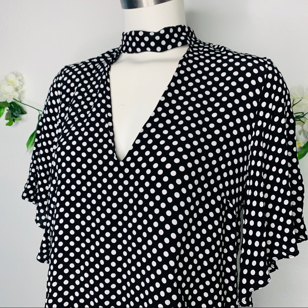 Zara Polka Dot With Choker Top - Picture 3 of 6